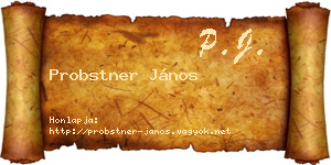 Probstner János névjegykártya